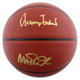 🏀💜💛 MAGIC JOHNSON & JERRY WEST SIGNED NBA BASKETBALL ✍️🏆