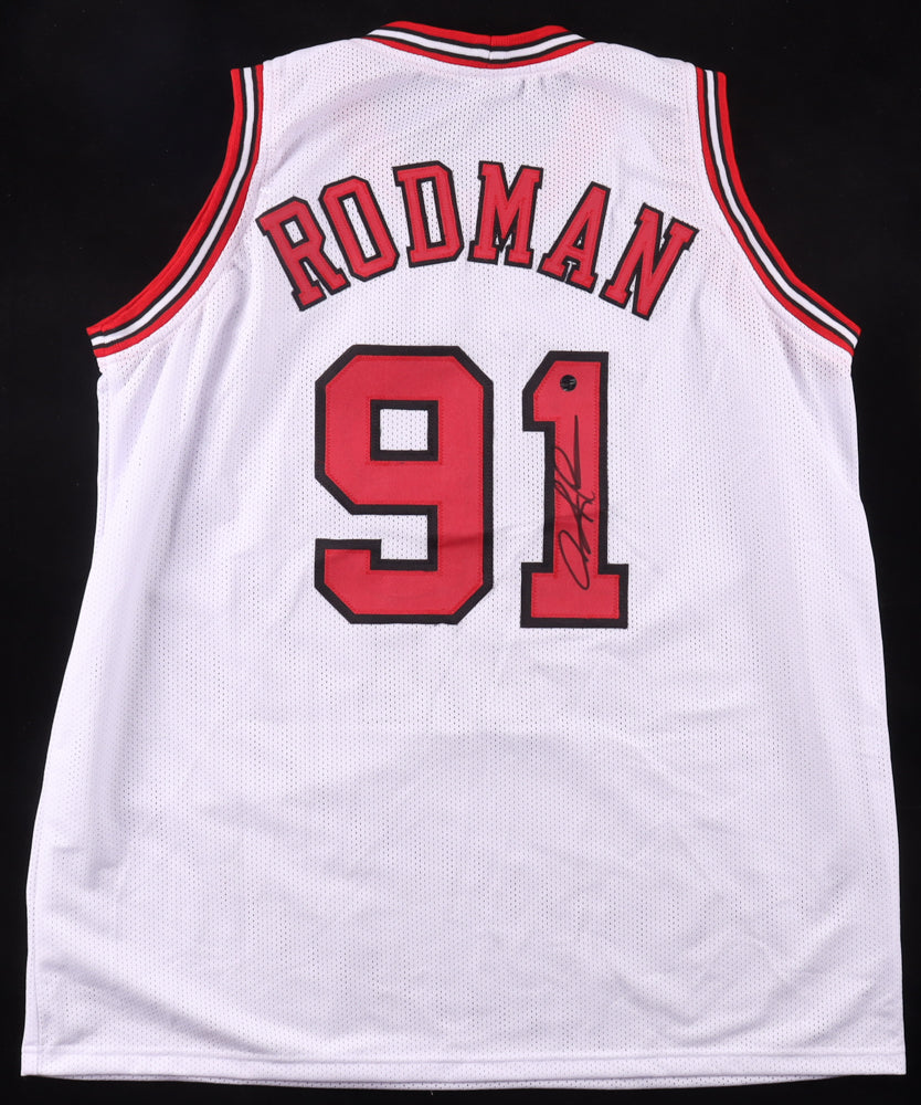 🏀 DENNIS RODMAN SIGNED CHICAGO BULLS #91 JERSEY