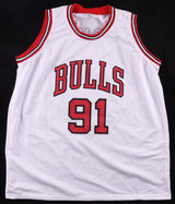 🏀 DENNIS RODMAN SIGNED CHICAGO BULLS #91 JERSEY