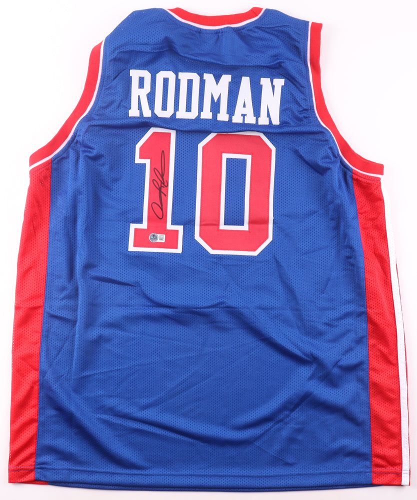 🏀 DENNIS RODMAN SIGNED DETROIT PISTONS JERSEY