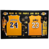 🏀 KOBE BRYANT &amp; LEBRON JAMES SIGNED LA LAKERS DUAL JERSEY DISPLAY